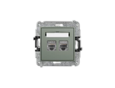 ICON Mechanizm gniazda komputerowego podwójnego 2xRJ45, kat. 7, ekranowany, 8-stykowy szałwiowy 61IGK-10