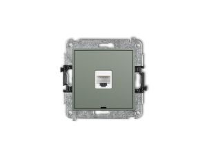 ICON Mechanizm gniazda komputerowego pojedynczego 1xRJ45, kat. 6A, 8-stykowy, bez pola opisowego szałwiowy 61IGKBO-7