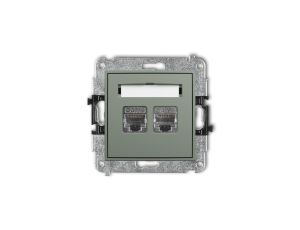 ICON Mechanizm gniazda komputerowego podwójnego 2xRJ45, kat. 6, ekranowany, 8-stykowy szałwiowy 61IGK-6