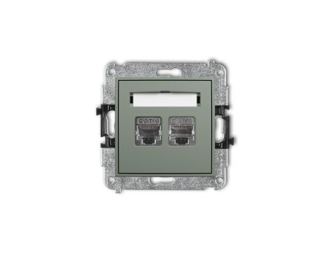 ICON Mechanizm gniazda komputerowego podwójnego 2xRJ45, kat. 6, ekranowany, 8-stykowy szałwiowy 61IGK-6