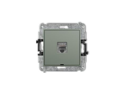 ICON Mechanizm gniazda komputerowego pojedynczego 1xRJ45, kat. 7, ekranowany, 8-stykowy, bez pola opisowego szałwiowy 61IGKBO-9
