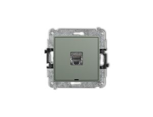 ICON Mechanizm gniazda komputerowego pojedynczego 1xRJ45, kat. 6, ekranowany, 8-stykowy, bez pola opisowego szałwiowy 61IGKBO-5