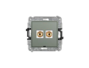 ICON Mechanizm gniazda głośnikowego poj., bez opisu (banan - czerwony i czarny, pozłacany, 4 mm2, skręcany) szałwiowy 61IGGBO-4