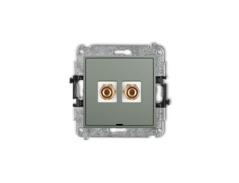 ICON Mechanizm gniazda głośnikowego poj. bez opisu (banan - czerwony i czarny, pozłacany, 4 mm2, do lut.) szałwiowy 61IGGBO-3