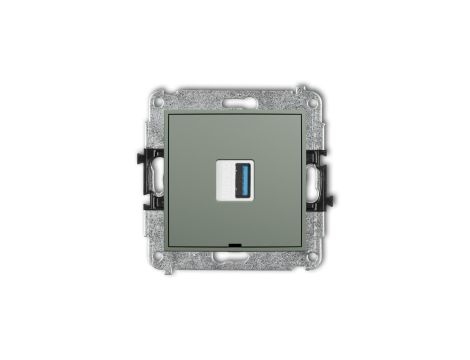 ICON Mechamizm gniazda pojedynczego USB A-A 3.0, bez pola opisowego szałwiowy 61IGUSBBO-5