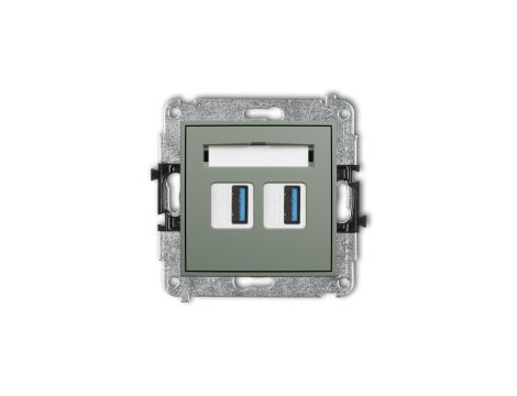 ICON Mechanizm gniazda podwójnego 2xUSB A-A 3.0 szałwiowy 61IGUSB-6