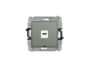 ICON Mechanizm gniazda pojedynczego 1xUSB C-C, bez pola opisowego szałwiowy 61IGUSBBO-7