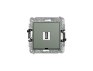 ICON Mechanizm gniazda pojedynczego USB A-A 2.0, bez pola opisowego szałwiowy 61IGUSBBO-1