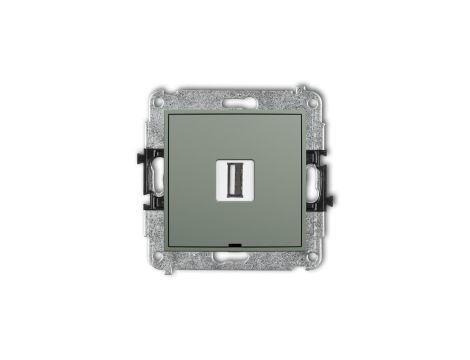 ICON Mechanizm gniazda pojedynczego USB A-A 2.0, bez pola opisowego szałwiowy 61IGUSBBO-1