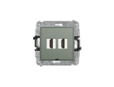 ICON Mechanizm gniazda podwójnego HDMI 2.1, 8K, bez pola opisowego szałwiowy 61IHDMIBO-6