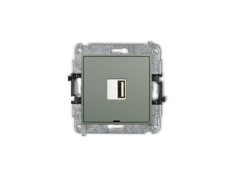 ICON Mechanizm ładowarki USB pojedynczej USB A, 10W max., 5V, 2A, bez pola opisowego szałwiowy 61ICUSBBO-3