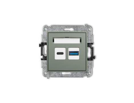 ICON Mechanizm ładowarki USB podwójnej USB C + USB A, 20W max. szałwiowy 61ICUSB-8