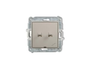 MINI Mechanizm łącznika jednobiegunowego ze schodowym w stylu amerykańskim (wspólne zasilanie) taupe 60MWPUS-10.1