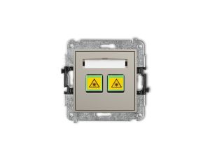 MINI Mechanizm gniazda światłowodowego/optycznego podwójnego taupe 60MGOP-2