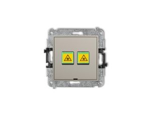 MINI Mechanizm gniazda światłowodowego/optycznego podwójnego, bez pola opisowego taupe 60MGOPBO-2