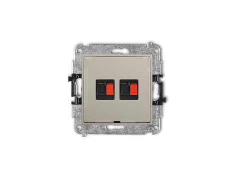 MINI Mechanizm gniazda głośnikowego podwójnego, bez pola opisowego taupe 60MGGBO-2