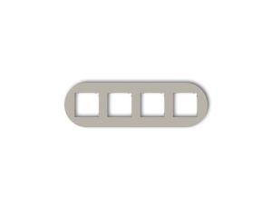 MINI Ramka uniwersalna poczwórna okrągła z tworzywa taupe 60MRTO-4