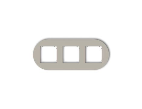 MINI Ramka uniwersalna potrójna okrągła z tworzywa taupe 60MRTO-3