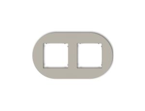 MINI Ramka uniwersalna podwójna okrągła z tworzywa taupe 60MRTO-2
