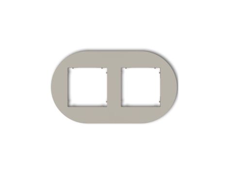 MINI Ramka uniwersalna podwójna okrągła z tworzywa taupe 60MRTO-2