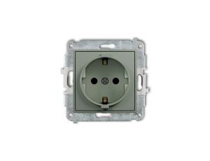 MINI Mechanizm gniazda pojedynczego z uziemieniem SCHUKO 2P+Z (przesłony torów prądowych) szałwiowy 61MGP-1sp