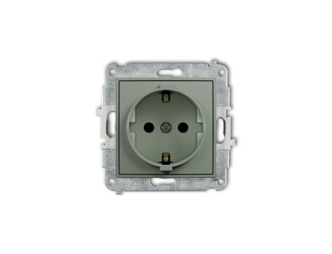 MINI Mechanizm gniazda pojedynczego z uziemieniem SCHUKO 2P+Z (przesłony torów prądowych) szałwiowy 61MGP-1sp