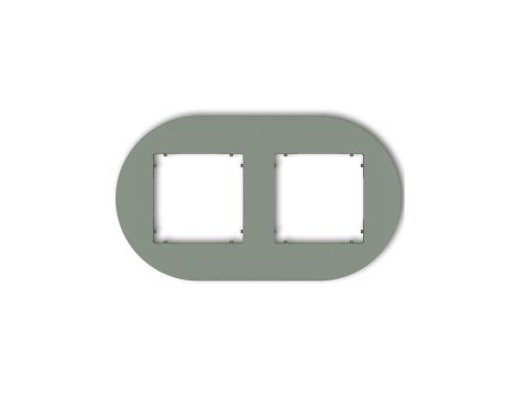 MINI Ramka uniwersalna podwójna okrągła z tworzywa szałwiowy 61MRTO-2
