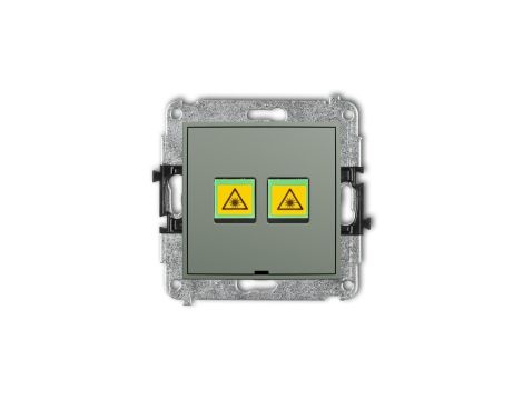 MINI Mechanizm gniazda światłowodowego/optycznego podwójnego, bez pola opisowego szałwiowy 61MGOPBO-2