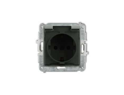 MINI Mechanizm gniazda bryzgoszczelnego z uziemieniem SCHUKO 2P+Z (klapka dymna przesłony torów prądowych) szałwiowy 61MGPB-1sdp