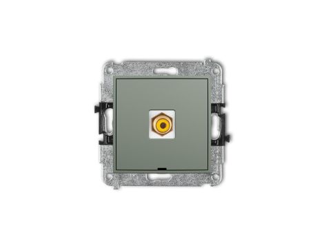 MINI Mechanizm gniazda pojedynczego RCA, bez pola opisowego (typu cinch - żółty, pozłacany) szałwiowy 61MGRCABO-1