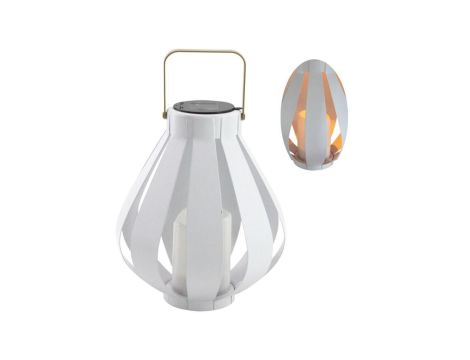 Lampa Solarna LED Latarenka Wisząca LAMPION biała LED 34cm ciepła