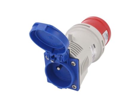 9433030 Złącze zasilające AC, przejście, męskie/żeńskie, 16A/230VAC