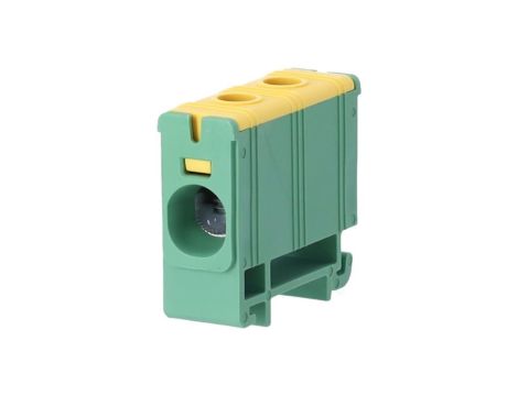 Blok rozdzielczy odgałęźny Al/Cu 2,5-35mm2 (max. 35mm2) na szynę TH35 żółto-zielony FJ-E35/D HEDO