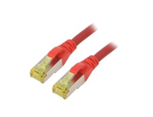 DK-1644-A-050/R Patch cord S/FTP 6a linka Cu LSZH czerwony 5m 26AWG