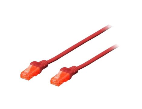 DK-1512-300/R Patch cord U/UTP 5e linka CCA PVC czerwony 30m 26AWG