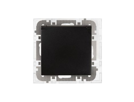 SANTRA gniazdo 2P+Z bez ramki podtynkowe hermetyczne IP44 czarny 4168-19