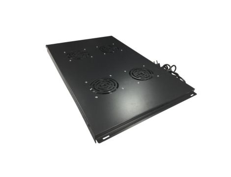 Panel wentylacyjny dachowy, 4 wentylatory, do szaf 600x800, kolor czarny ALANTEC - ALANTEC