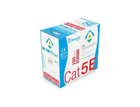 WZMOCNIONY kabel U/UTP kat.5e PVC 4PR Eca 305m STRONG - 25 lat gwarancji, badanie jakości laboratorium INTERTEK (USA) ALANTEC -