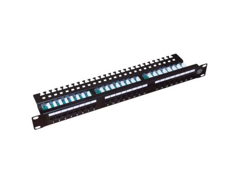 Patch panel UTP kat.5e 24 porty LSA z półką 1U/19 ALANTEC - ALANTEC