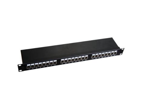 Patch panel 1U/19 cali STP ekranowany 24 porty kat. 6 złącza LSA półka montażowa Q-LANTEC - Q-LANTEC