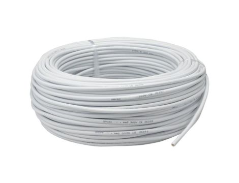 Przewód prądowy H03VV-F / OMY 300V 2x0,5 biały linka Elektrokabel 25m