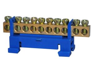 Listwa zaciskowa 10-torowa 10mm2 TH35 niebieska LZ-10B