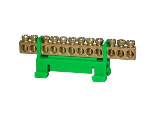 Listwa zaciskowa 12-polowa 10mm2 TH35 zielona LZ-12G