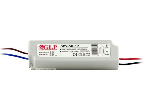 GPV-50-12 Zasilacz impulsowy do LED 50W 12V/4A, IP67 hermetyczny