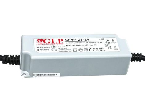 GPVP-25-24 Zasilacz impulsowy do LED 24W 24V/1A IP67 podwójna izolacja przewodów