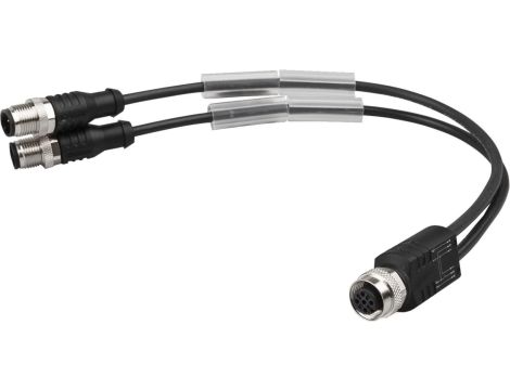 VK000049 Rozdzielacz, 2x wtyczka M12 3-stykowa, gniazdo M12 4-stykowe