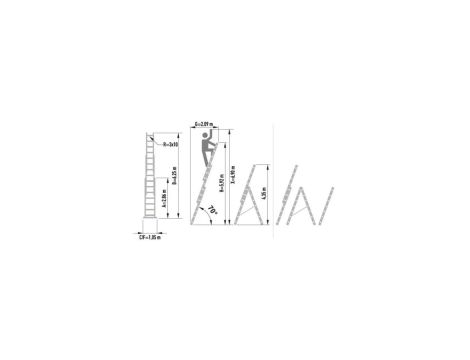 Drabina aluminiowa 3-elementowa 3x10 ALVE 7610