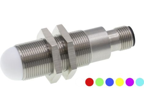 EZ180420 Lampa sygnalizacyjna LED, M18x1 69lang, wielokolorowa dioda LED, 12-30V DC, wtyczka M12 4-stykowa, IP65