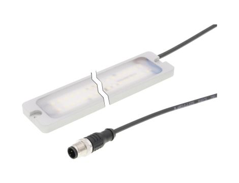 EM380223 Oświetlenie maszynowe LED, 440x38x8mm, światło białe, 23W, 5200K, 22-28V DC, wtyczka kabla M12 3-pin 0.5m, IP67