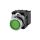 Przycisk 22 mm, round, metal, shiny, green, pushbutton, flat, momentary contact type, with holder, 1 NO, LED modu